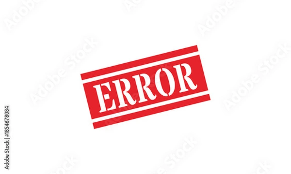 Fototapeta Rectangular red error stamp with horizontal bars stencil text
