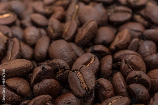 Fototapeta Kaffeebohnen als Textur isoliert