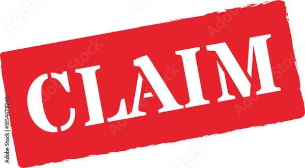 Fototapeta Red solid claim stamp vector icon design for documents