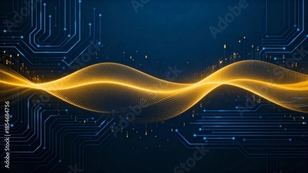 Obraz Abstract digital wave on circuit board