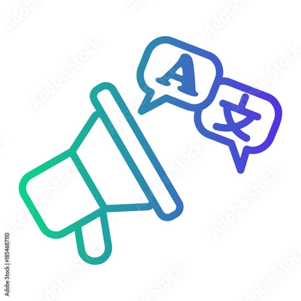 Obraz language listening skills Line Gradient Icon