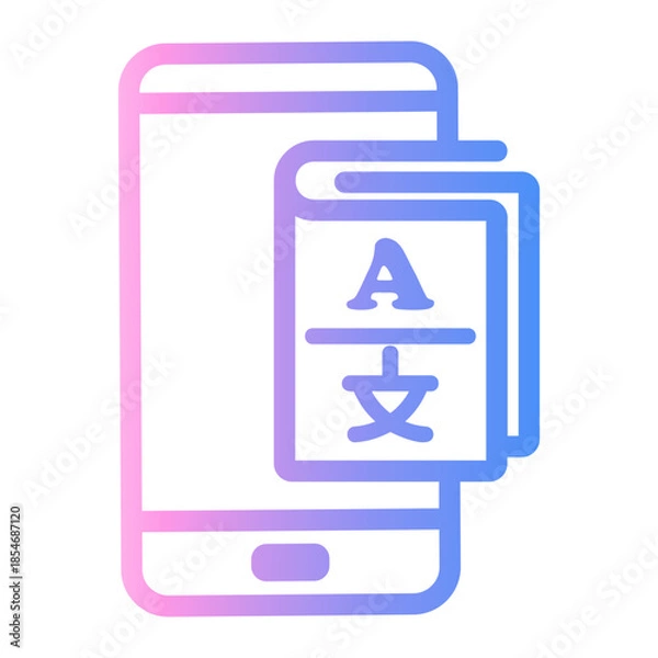 Obraz online language learning Line Gradient Icon