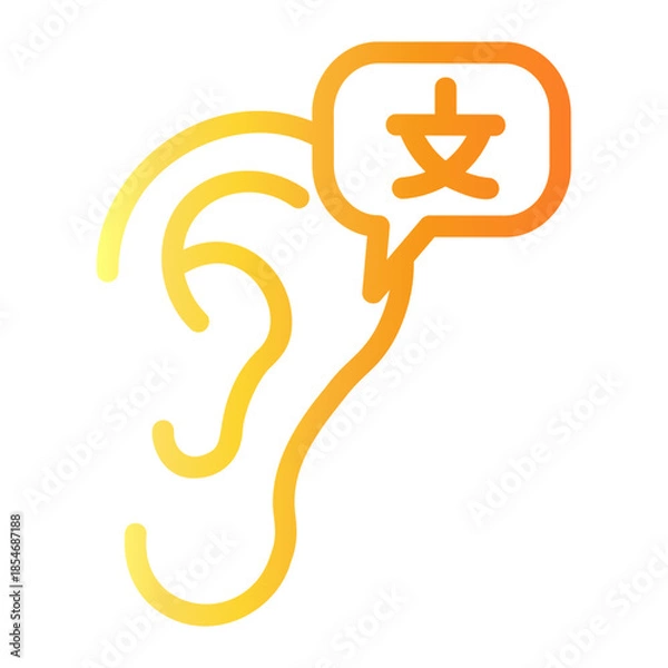 Obraz understanding language Line Gradient Icon