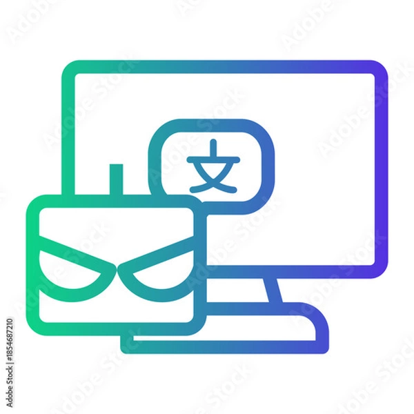 Obraz ai virtual assistant Line Gradient Icon