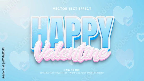 Obraz happy valentine editable text effect 3d