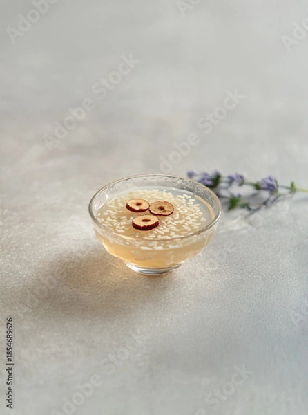 Obraz 식혜, 음료, 음료수, 한국 전통 음료, 전통 음료수, 명절, 후식, 디저트, 대추, 고명, 수제, 특산품, 가정식, 전통