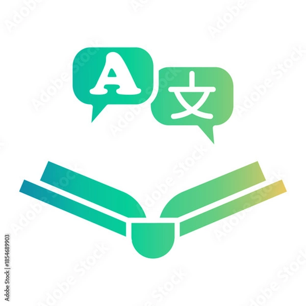 Obraz language book Gradient icon