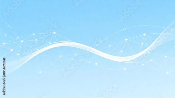 Obraz Abstract white network pattern on blue background