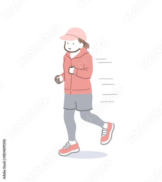 Obraz ランニングをする女性のイラスト素材