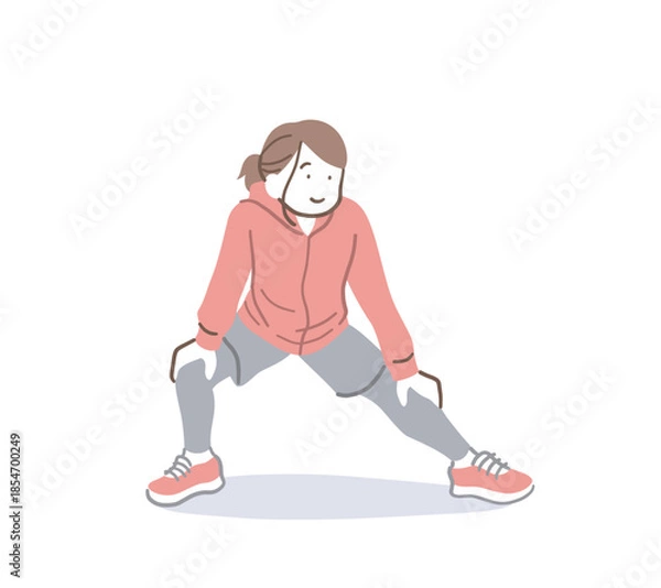 Obraz ストレッチをする女性のイラスト素材