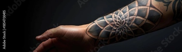 Obraz Abstract geometric mandala tattoo design