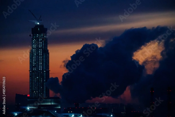 Obraz shanghai skyline at night