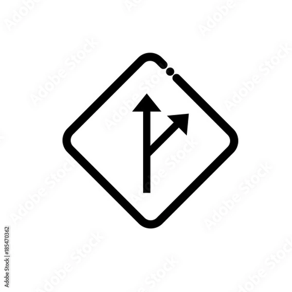 Fototapeta Divided road vector icon