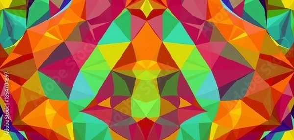 Obraz Intricate, multicolored geometric shapes forming a dynamic, abstract pattern,  rectangles,  polygons