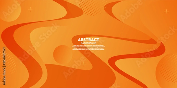 Obraz Orange wave fluid abstract background. Trendy overlapping wave pattern design. Vector eps10