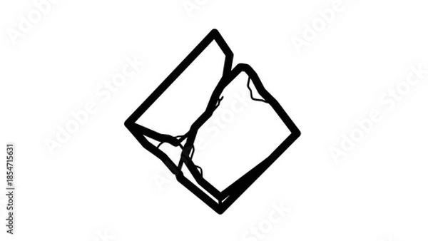 Obraz Torn Paper Corner Fragment Isolated White.