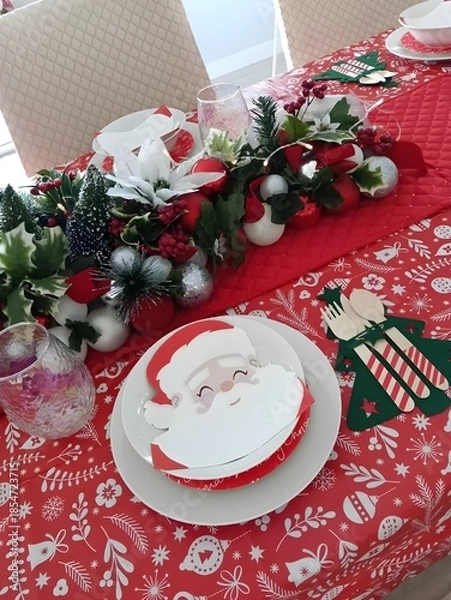 Fototapeta table setting for christmas