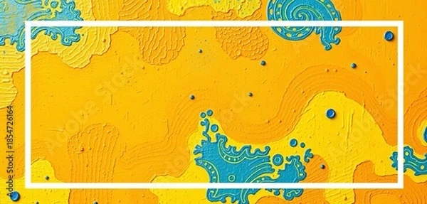 Obraz Clean white line frame border on textured background ,  lines,  template