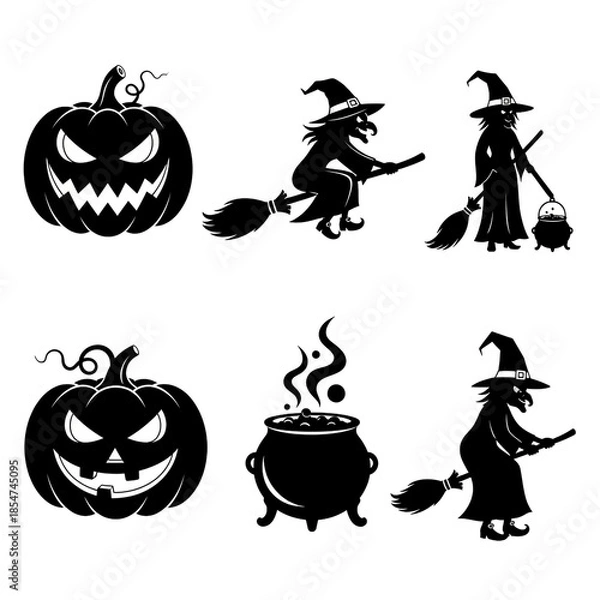 Obraz halloween pumpkin set