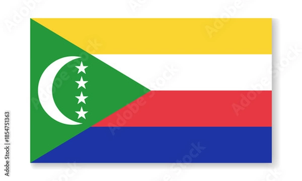 Obraz Comoros national flag in flat style. Vector flat background.