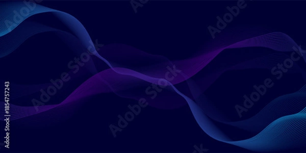 Fototapeta Dynamic digital equalizer and waveform display on a dark background, illustrating audio processing, sound visualization, or data analysis with glowing lines and abstract patterns.