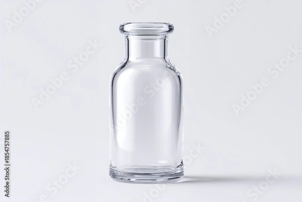 Obraz Empty clear glass bottle isolated on white background