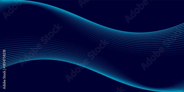 Fototapeta Dynamic digital equalizer and waveform display on a dark background, illustrating audio processing, sound visualization, or data analysis with glowing lines and abstract patterns.