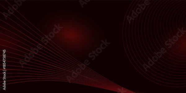Fototapeta Abstract red lines drawn by light on a black background. Laser lines