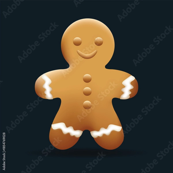 Obraz Gingerbread character icon illustration.