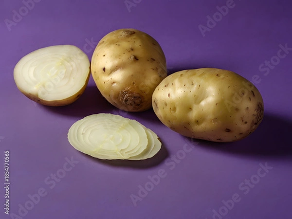 Obraz potatoes on purple background