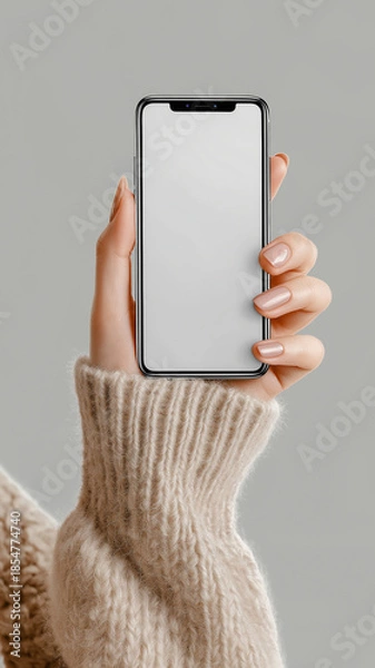 Obraz スマートフォン白画面のミニマルイメージ