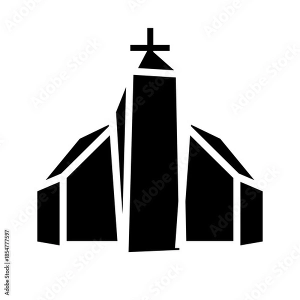 Fototapeta church glyph icon vector illustration
