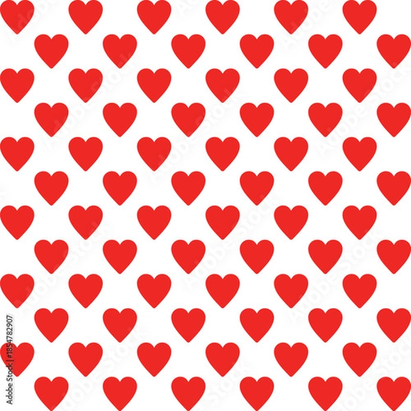 Obraz Pattern created from red hearts on a transparent background