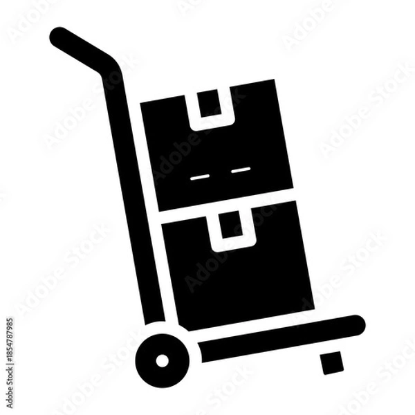 Obraz package trolley glyph icon