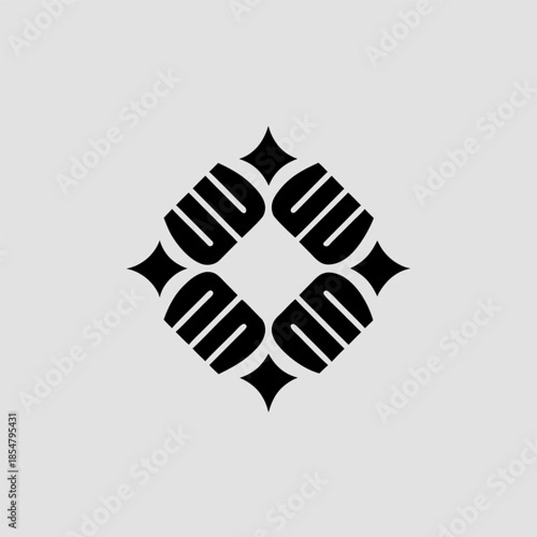 Obraz ROTATED ABSTRACT TRIANGLE MONOGRAM VECTOR DESIGN