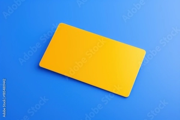 Fototapeta Empty yellow card offering customizable space for text or design