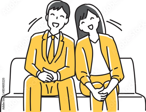 Fototapeta 笑顔で迫る男女の営業