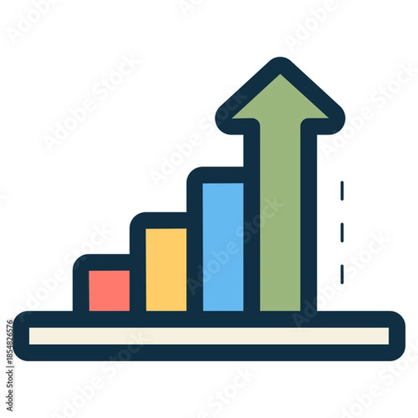 Obraz growth bar chart icon