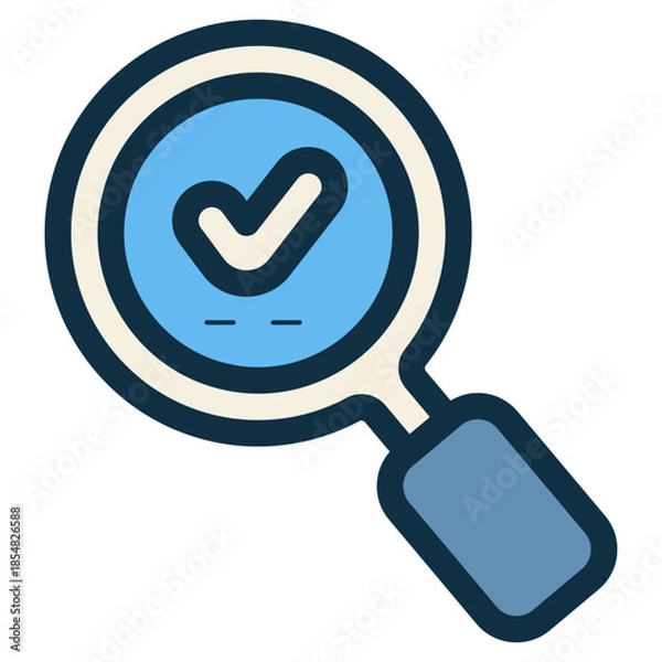 Obraz inspection magnifier check mark icon