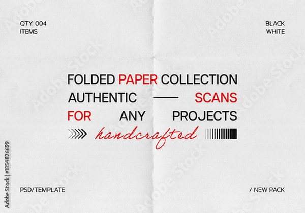 Obraz White Creased Paper Textures