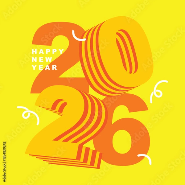 Obraz Stylish 2026 new year celebration vector background