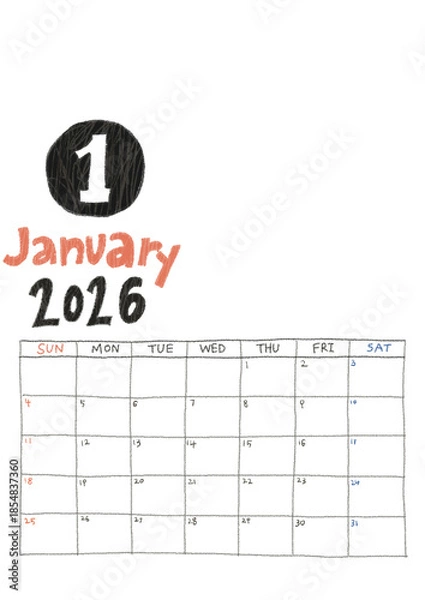 Obraz 2026 년 달력 calendar 