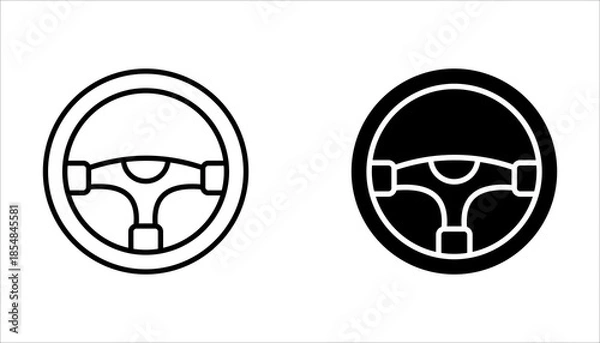 Obraz Steering wheel icon set. on white background