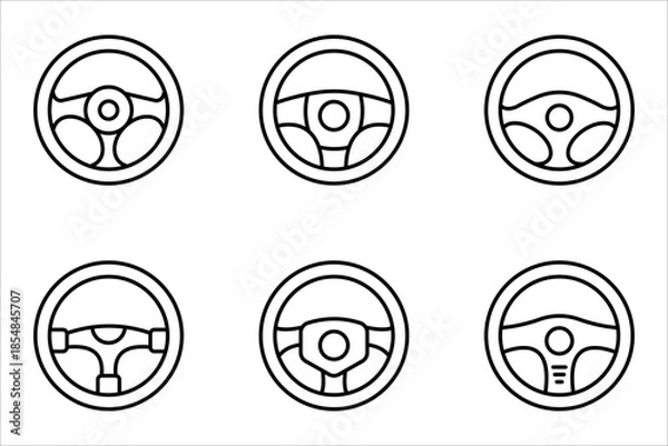 Obraz Steering wheel icon set. on white background