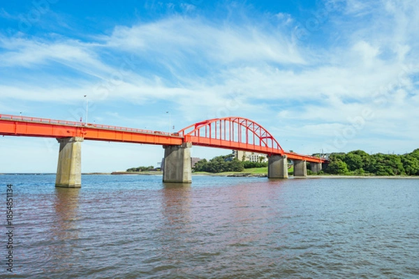 Obraz 茨城　海門橋と那珂川