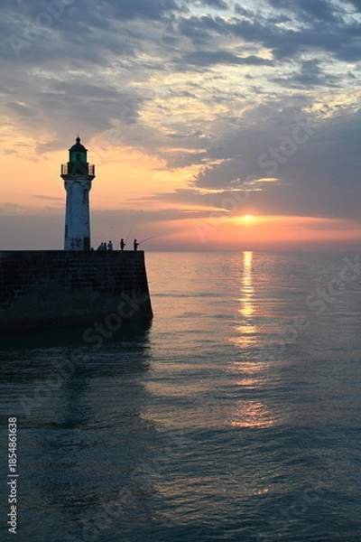 Obraz Leuchtturm bei Saint-Valery-en-Caux,  Normandie