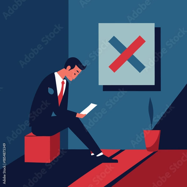 Obraz businessman with a red arrow