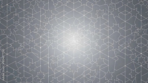 Obraz Geometric pattern with central light source on gray background