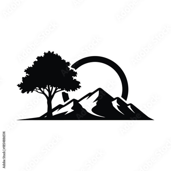 Obraz Circular Peak Adventure Graphic