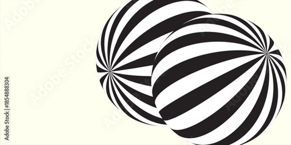 Obraz Retro 3d illustration abstract balls, great design for any purposes.  Modern cover concept. Vector illustration design. Abstract bright wallpaper. 3d geometric shape  illustration.